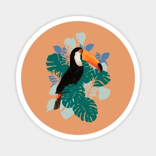 Toucan Bird Monstera Leaf jungle Magnet